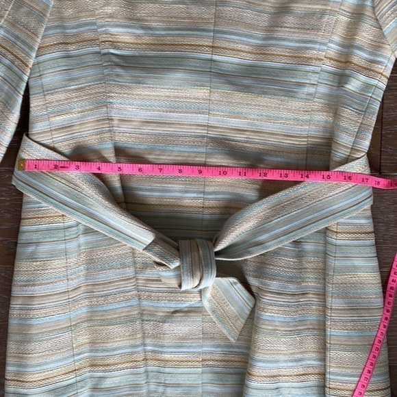 NEW! Classiques Entier Striped Cotton Blend Dress Coat | Multi Color | 8 - Picture 6 of 8